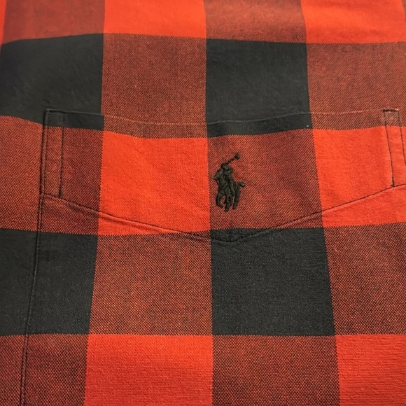 Ralph Lauren Flannel Red Black Checkered Plaid Button Down Shirt Mens Size 3XB - Picture 4 of 9